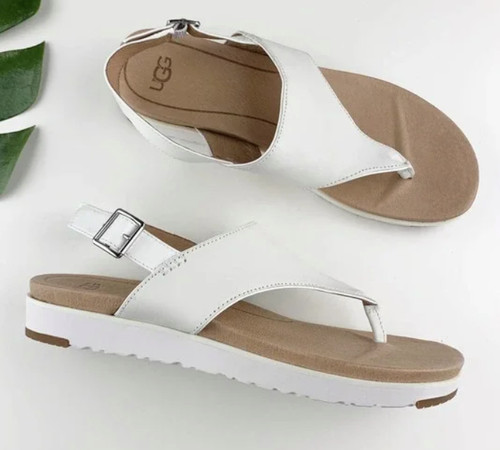 UGG ALESSIA SANDALO BIANCO DONNA 7.5 PELLE 1107887