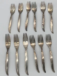 (12) International Silver 1847 Rogers Bros FLAIR Silverplate Forks - Bild 1 von 9