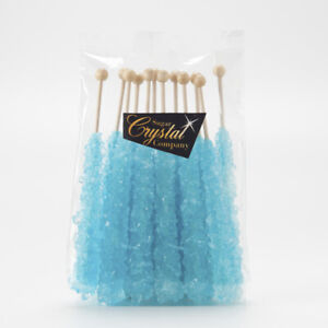 12 pcs Light Blue Cotton Candy Rock Candy Sticks | 15 Colours