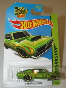 New!! Hot Wheels '68 Hemi Barracuda * Workshop * Green/Flames * FREE SHIPPING!! - Picture 1 of 5