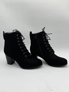 Journee Collection Women's Baylor Lace Up Bootie Black Size 11 - Picture 1 of 5