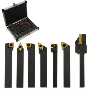 Hartmetall Wendeschwenkwerkzeug 1/4" 7 Stck. Drehmaschine Werkzeug Bit Set Gewindeeinsatz + Halter - Bild 1 von 1