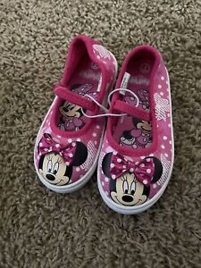 Disney Minnie Mouse with bows sneakers shoes 7 toddler Pink slip on