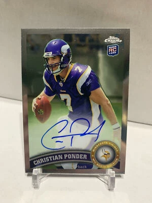 2011 Topps Chrome Rookie Auto Christian Ponder #165 Rookie Auto RC Vikings - Image 1 of 2