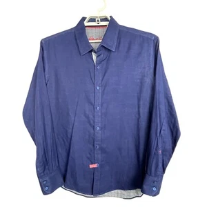 Robert Graham XL Blue Plaid Tailored Shirt Long Sleeve Designer Smart - Picture 1 of 6