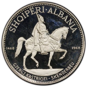 1969 Albania 10 Leke Skanderbeg's Death PCGS PR64DCAM KM 50.2 FINEST KNOWN RARE! - Picture 1 of 2