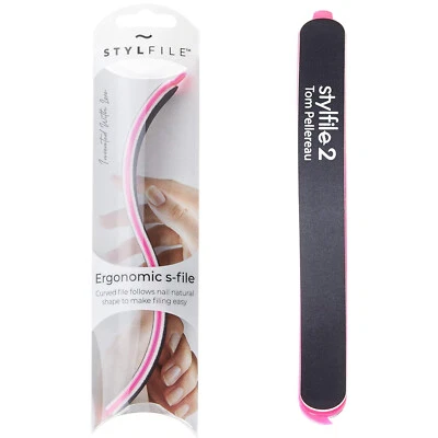 STYLPRO Stylfile 2 gebogene 3-in-1 ergonomische Nagelfeile für tolle & einfache Ergebnisse