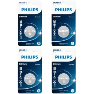 4 x PHILIPS CR2430 Lithium Batteries 3V Coin Cell - 6430 DL2430 2430 BR2430 - Picture 1 of 2
