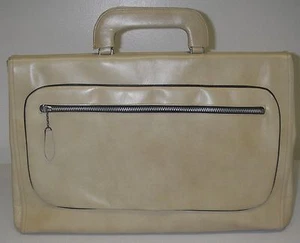 Vintage 1950s Guild Creations Handbag Purse Beige Leather Satchel Mid-Century - Picture 1 of 8