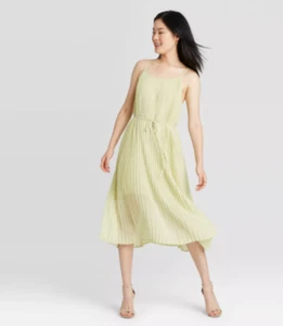 A New Day Mujer Sin mangas Plisado Cami Vestido - (Verde, X-Grande) - Imagen 1 de 3