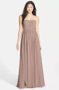 Jenny Yoo Aidan Convertible Lujo Chifón Vestido Champagne Talla 2 Nuevo con Etiquetas - Imagen 1 de 2