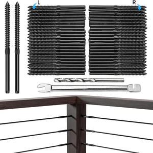 Swage Lag Screws for Cable Railing - 80 Pack Black T316 Stainless Steel Left and - Picture 1 of 6