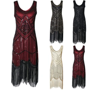 1920s 20's Charleston Great Gatsby Flapper Costume Sequin Dress Women Book Week - Picture 1 of 14