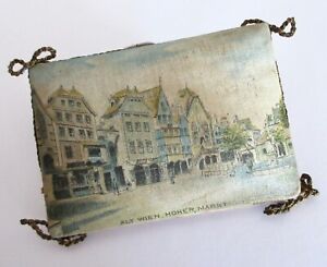 Miniature Antique Victorian Souvenir PIN CUSHION Vienna Hoher Markt AUSTRIA