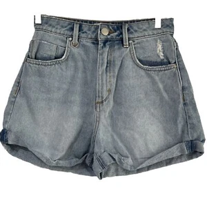 Neuw Blue High Rise, Hot Pant, Cuffed, Denim Shorts Size 7/25 - Picture 1 of 6