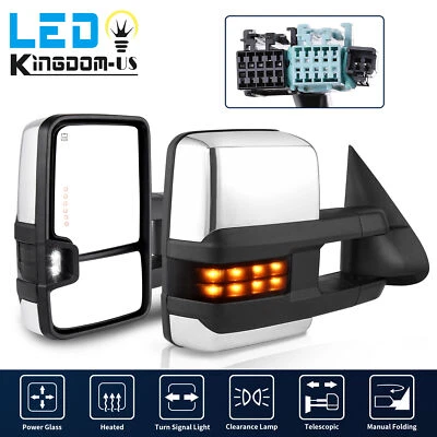 Pair Power Heated Tow Mirrors For 2003- 2006 Silverado Sierra 1500 2500HD 3500HD - Image 1 of 4