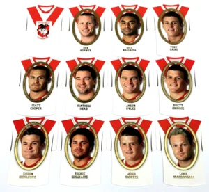 2007 SELECT NRL INVINCIBLE CARD JERSEY DIE CUT PARALLEL TEAM SET(12)-DRAGONS - Picture 1 of 3