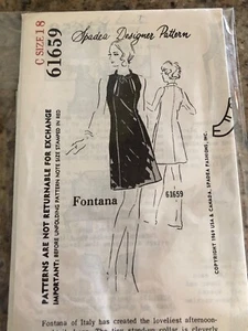 🌷SPADEA DESIGNER #61659 - DESIGNER FONTANA - LADIES RETRO DRESS PATTERN 18 FF - Picture 1 of 2