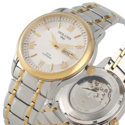 Luxury Holuns Watch Men Automatic Mechanical Wrist Watches Steel Band Date reloj - Image 1 of 4
