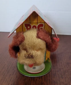 vintage windup tin Dog House with Dog and dish - Picture 1 of 12