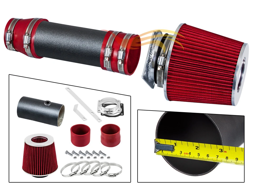 Sistema de admisión de aire Ram corta RW ROJO + filtro Ford Windstar 1996-1998 3,8 L V6 Foto 1 de 2