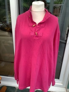 new tags cotton traders XXXL nautical toggle cerise pink sweatshirt - Picture 1 of 6