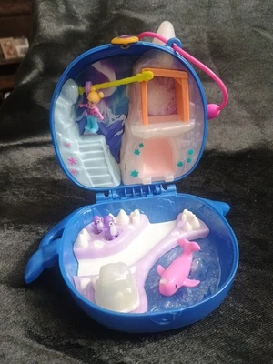 Polly Pocket World - Freezin' Fun Narwhal Compact Set, Incomplete - Image 1 of 4