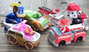 Paw Patrol Lot of 6 - 3 True Metal Cars, 2 Figures, 1 Plastic Vehicle - Picture 1 of 5