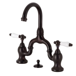 Kingston Brass KS799.PL English Country 1.2 GPM Bridge Bathroom - Bronze - Picture 1 of 6