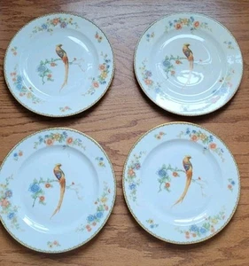 Vtg. MZ Altrohlau CMR Czech Golden Pheasant 7.75" Salad, Dessert Plates, Set 4 - Picture 1 of 10