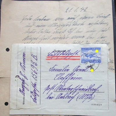 2 x translated WW2 fieldpost - Stalingrad unit 1942 - destroyed in Stalingrad - Image 1 of 3