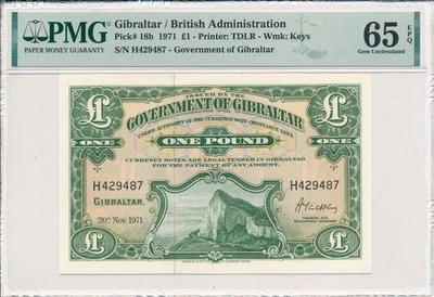 Government of Gibraltar Gibraltar  1 Pound 1971  PMG  65EPQ - Image 1 of 3