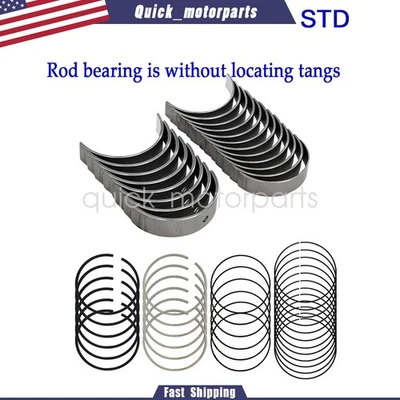 Anillos de pistón cojinetes de varilla principal aptos para 02-10 Dodge Ram 1500 Jeep Liberty 3,7 L VIN K Foto 1 de 4