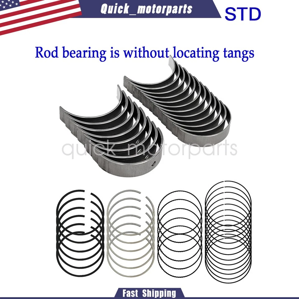 Поршневые кольца основные стержневые подшипники подходят для 02–10 Dodge Ram 1500 Jeep Liberty 3,7 л VIN K - Изображение 1 из 4