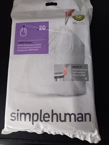 NEU Simplehuman Code G passgenaue Einlagen Kordelzug Müll 20 Beutel 30L 8 GAL - Bild 1 von 2
