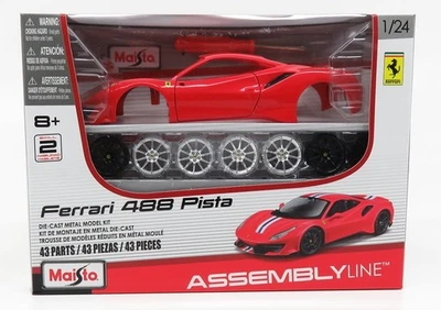 KIT MODELLINO AUTO STATICO MAISTO FERRARI 488 PISTA 2018 ROSSO MODELLISMO 1/24 - Immagine 1 di 2