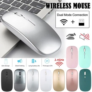 2.4GHz Wireless Optical Mouse USB Rechargeable RGB Cordless Mice For PC Laptop - Picture 1 of 21