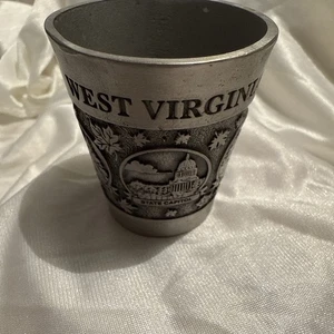 Vaso de chupito de peltre Virginia Occidental muy pesado 5 ubicación escénica #166 - Imagen 1 de 7