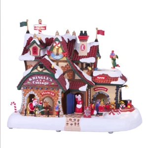 Lemax 2019 animado Kringle's Cottage Santa's Wonderland #95462 acento decorativo - Imagen 1 de 11