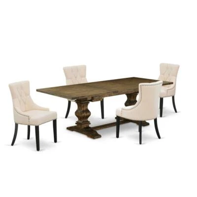 5 Piece Dining Table Set for 4 Includes a Rectangle Kitchen Table with... - Image 1 of 4