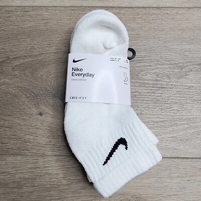 Nike Everyday Cushion Socks 3 Pairs White Ankle Casual Sock SX7667-100 Small 4-6 - Image 1 of 4