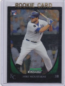 MIKE MOUSTAKAS RC Kansas City Royals Baseball 2011 BOWMAN CHROME ROOKIE CARD - Picture 1 of 2