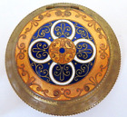 Beautiful Antique Gold and Blue Enamel Powder Compact