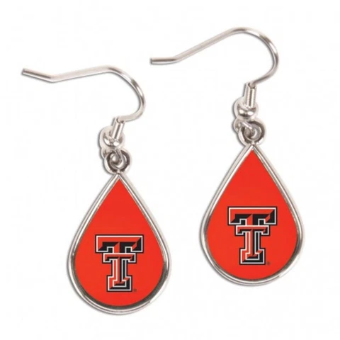 Texas Tech Red Raiders Tear Drop Design Earrings [NEW] Ring Jewelry Post Hoop Cover