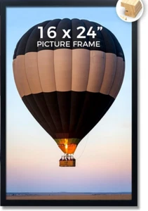 Wood 16x24 Black Large Poster Frame - Gallery Wall Frame Set - Suitable for Hori - Picture 1 of 8