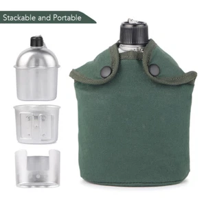 Juego de cantimplora militar estufa de camping cuenco botella de agua bolsa militar senderismo supervivencia - Imagen 1 de 48