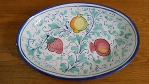 VIETRI ITALIAN ART POTTERY OVAL PASTA PLATTER / WALL HANGING FRUIT DESIGN - Picture 1 of 10