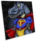 Super T-Rex Hero Dinosaur Picture CANVAS WALL ART Square Print