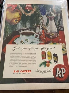 Vintage 1947 A & P Coffee Good Year After Year After Year Christmas ad - Picture 1 of 1