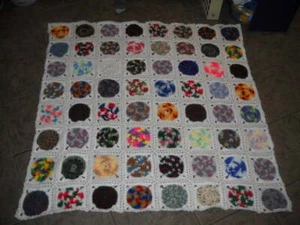 Hand-Crocheted Afghan Blanket Throw Heirloom HI-384 - Picture 1 of 3